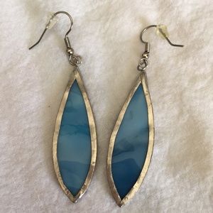 Beautiful Blue Stained Glass Earrings